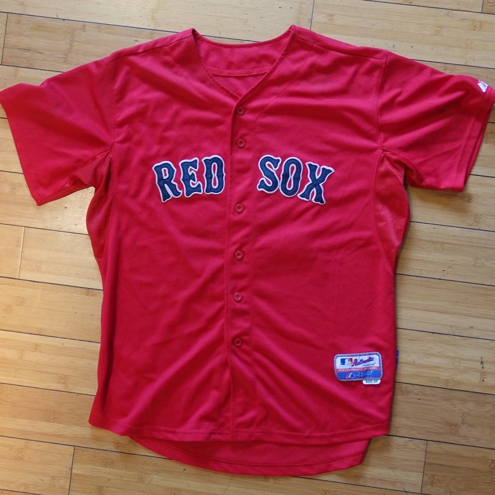 Boston Red Sox MLB Majestic Red Jersey Blank Sz L